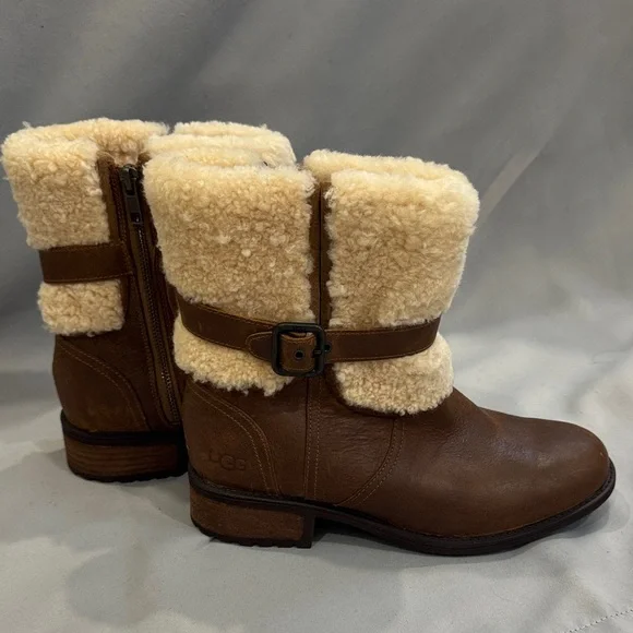 NWOT UGG Blayre II Shearling Leather Booties – Size 8 - Picture 5 of 16